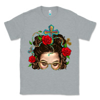 Heather Grey Messy Bun Mom Faith And Rose Classic Tee - BundleAndBundleShop