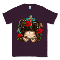 Plum Messy Bun Mom Faith And Rose Classic Tee - BundleAndBundleShop