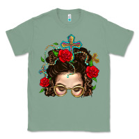 Sage Messy Bun Mom Faith And Rose Classic Tee - BundleAndBundleShop