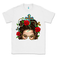 White Messy Bun Mom Faith And Rose Classic Tee - BundleAndBundleShop