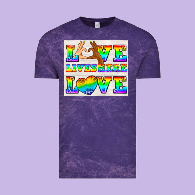 Western Lgbtq+ Love Lives Here Tumbler Vintage Tee Designed By Bundleandbundleshop