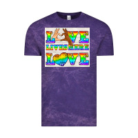 Cloud Purple Western LGBTQ+ Love Lives Here Tumbler Vintage Tee - BundleAndBundleShop
