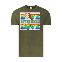 Vintage Olive Western LGBTQ+ Love Lives Here Tumbler Vintage Tee - BundleAndBundleShop