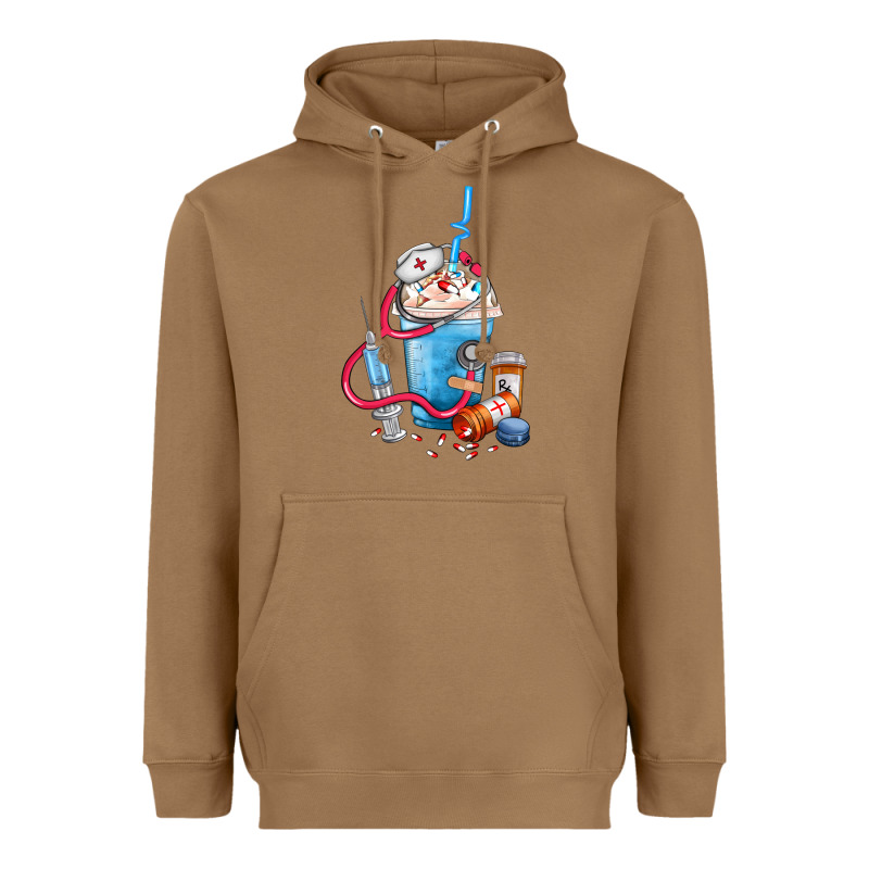 Nurse Frappe Coffee Heavyweight Hoodie by FaDigitalArtStudio | Teevron
