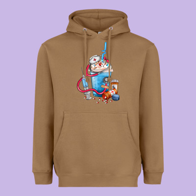 Nurse Frappe Coffee Heavyweight Hoodie Designed By Fadigitalartstudio