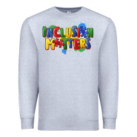 Heather Grey Inclusion matters Premium Sweatshirt - FaDigitalArtStudio