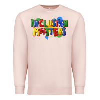 Pale Pink Inclusion matters Premium Sweatshirt - FaDigitalArtStudio
