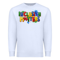 White Inclusion matters Premium Sweatshirt - FaDigitalArtStudio
