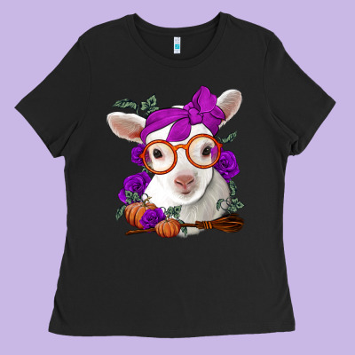 Cute Baby Lamb Halloween Ladies Tee Designed By Jasminsmagicworld