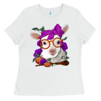 White Cute baby lamb halloween Ladies Tee - Jasminsmagicworld