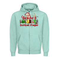 Seafoam santas favorite softball player Zipper Hoodie - CowGirlArtShop