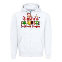 White santas favorite softball player Zipper Hoodie - CowGirlArtShop