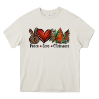 Peace Love Western Christmas Trees Heavy Core Tee | Teevron