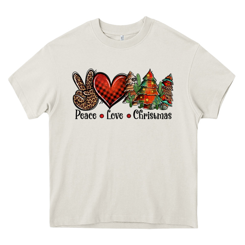 Peace Love Western Christmas Trees Heavy Core Tee by Jasminsmagicworld | Teevron