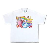 White Unicorn Coffee Cup With Star Bbs Urban Heavy Tee - BundleAndBundleShop