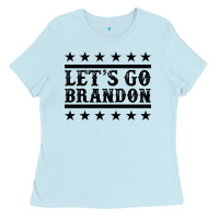 Baby Blue let's go brandon black Ladies Tee - Jasminsmagicworld
