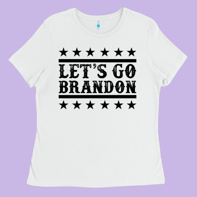 Let's Go Brandon Black Ladies Tee Designed By Jasminsmagicworld