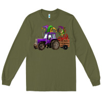 Army Green mardi gras mask crawfish farm tractor Long Sleeve Tee - RanaPortraitStore