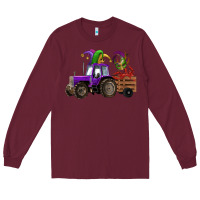 Burgundy mardi gras mask crawfish farm tractor Long Sleeve Tee - RanaPortraitStore