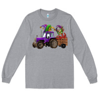 Heather Grey mardi gras mask crawfish farm tractor Long Sleeve Tee - RanaPortraitStore