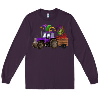 Plum mardi gras mask crawfish farm tractor Long Sleeve Tee - RanaPortraitStore