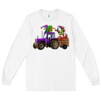 White mardi gras mask crawfish farm tractor Long Sleeve Tee - RanaPortraitStore