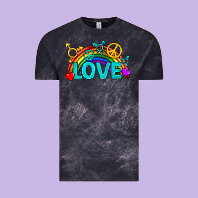 Western Lgbtq+ Love Rainbow Vintage Tee Designed By Bundleandbundleshop