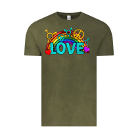 Vintage Olive Western LGBTQ+ Love Rainbow Vintage Tee - BundleAndBundleShop