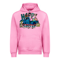 Fuchsia Pink Happy Easter  truck Urban Hoodie - CowhideDigitalArt