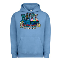 Pigment Pebble Blue Happy Easter  truck Urban Hoodie - CowhideDigitalArt