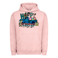 Pigment Salmon Happy Easter  truck Urban Hoodie - CowhideDigitalArt