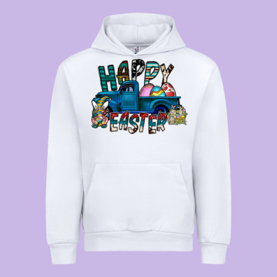 Happy Easter  Truck Urban Hoodie Designed By Cowhidedigitalart