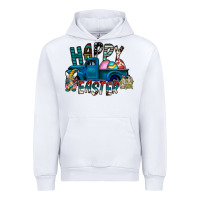 White Happy Easter  truck Urban Hoodie - CowhideDigitalArt