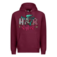 Burgundy hair stylist Premium Hoodie - OliviaCreatesArt