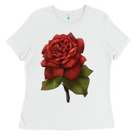 White Oklahoma Rose Illustrations Ladies Tee - LillyAllenDesigns