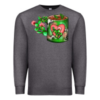 Charcoal Heather Cactus Coffee cup Premium Sweatshirt - FaDigitalArtStudio