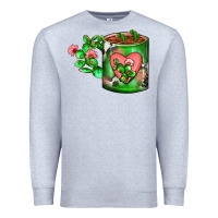 Heather Grey Cactus Coffee cup Premium Sweatshirt - FaDigitalArtStudio