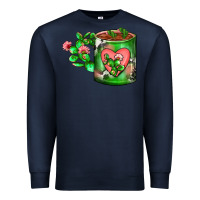 Navy Cactus Coffee cup Premium Sweatshirt - FaDigitalArtStudio