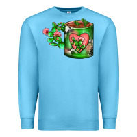 Ocean Blue Cactus Coffee cup Premium Sweatshirt - FaDigitalArtStudio