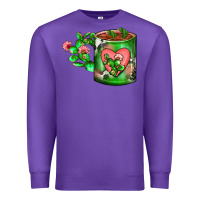 Purple Cactus Coffee cup Premium Sweatshirt - FaDigitalArtStudio