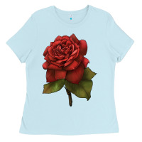 Baby Blue Oklahoma Rose Illustrations Ladies Tee - LillyAllenDesigns