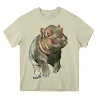 Mossy baby hippo Heavy Core Tee - LillyAllenDesigns