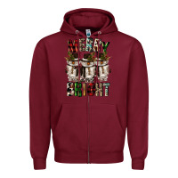 Burgundy merry and bright Zipper Hoodie - CowGirlArtShop