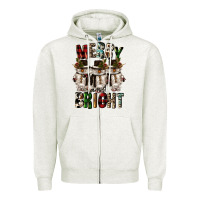 Oatmeal Heather merry and bright Zipper Hoodie - CowGirlArtShop