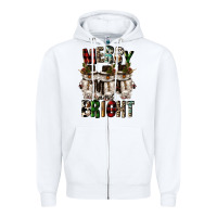 White merry and bright Zipper Hoodie - CowGirlArtShop