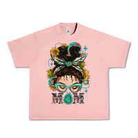 Western Messy Bun Mom With Sunflower Urban Heavy Tee | Teevron
