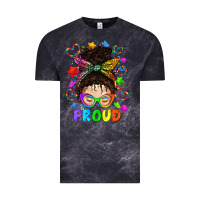 Cloud Black LGBTQ+ Messy Bun With Colorful Stars Vintage Tee - BundleAndBundleShop
