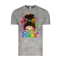 Cloud Rock LGBTQ+ Messy Bun With Colorful Stars Vintage Tee - BundleAndBundleShop