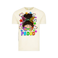 Vintage Arctic LGBTQ+ Messy Bun With Colorful Stars Vintage Tee - BundleAndBundleShop