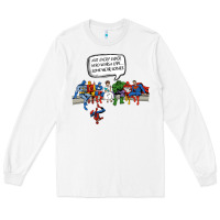 White Superheros Long Sleeve Tee - Bettercallsaul